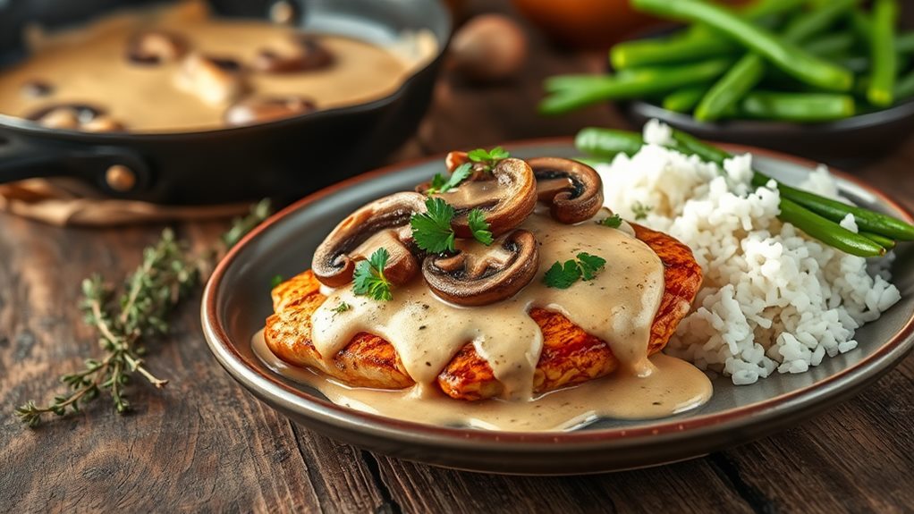 savory mushroom chicken dish