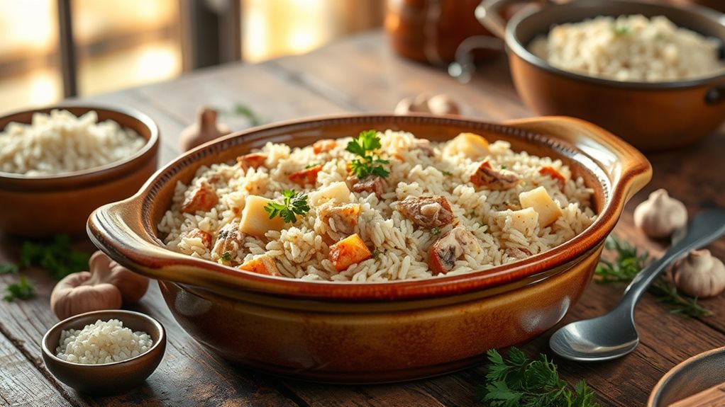savory turkey rice bake