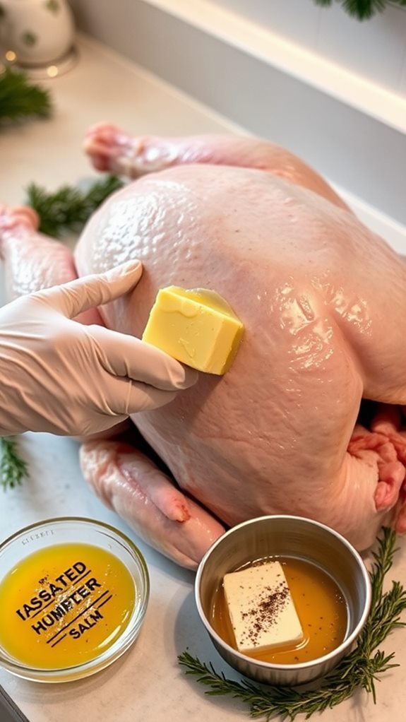 seasoned butter on turkey
