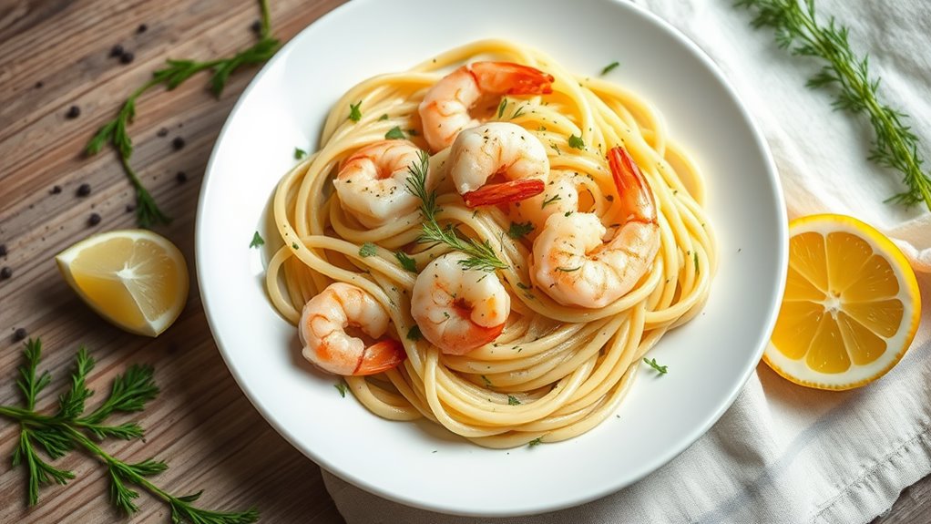 shrimp dill pasta dish