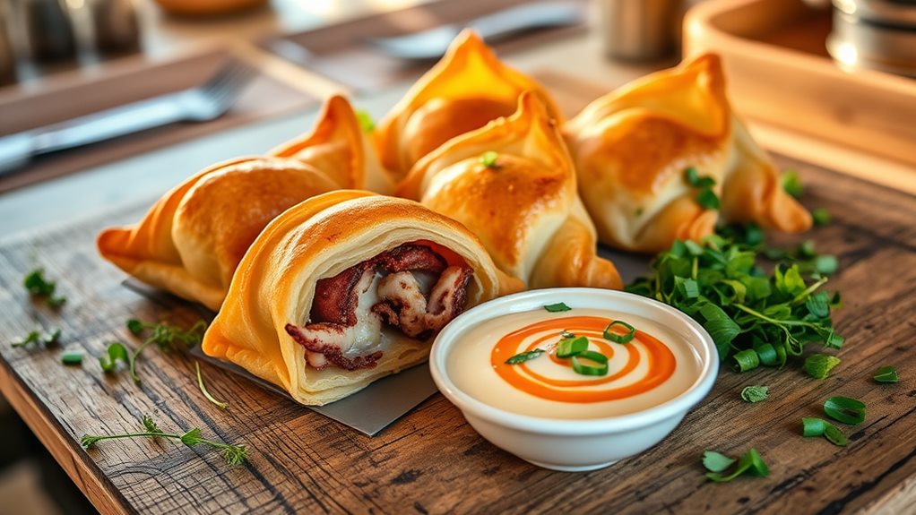 spicy mayo octopus turnovers
