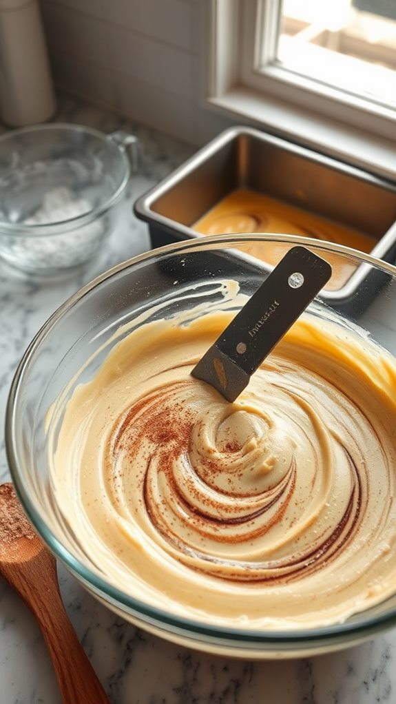 swirl batter with knife