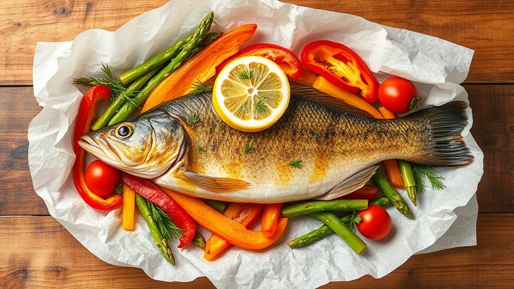 walleye wrapped in parchment