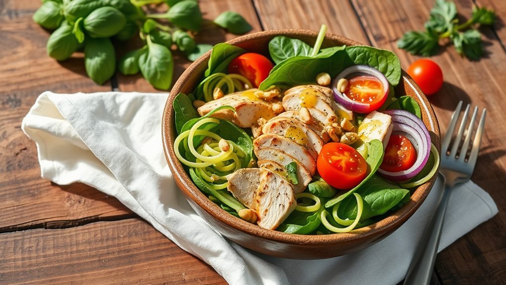 zucchini chicken salad delight